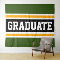 GRADUATE Colegial Verde Negro Naranja Rayas