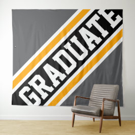 Tapiz GRADUATE Deportivo Gris Negro Naranja Rayas de Car