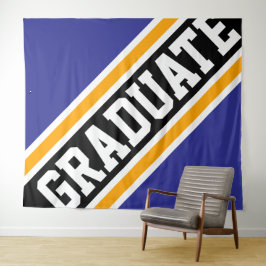 Tapiz GRADUATE Deportivo Navy Negro Naranja Rayas de Car