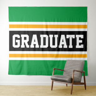 Tapiz GRADUATE Deportivo Verde Brillante Negro Naranja R