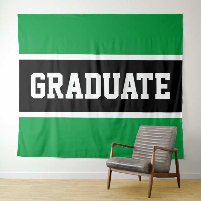 Tapiz GRADUATE Sporty Bright Green Black Strips (In situ (horizontal))