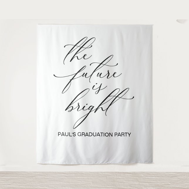 TAPIZ GRADUATION BACKDROP BANNER THE FUTURE IS BRIGHT (Anverso)
