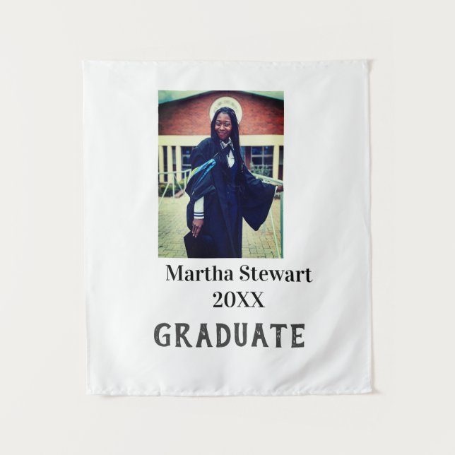 Tapiz Graduation photo name year class university simple (Anverso)