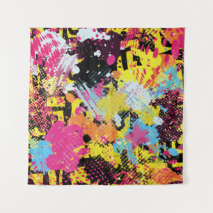 Tapiz Graffiti brillantes ilusiones de patrones sicodéli