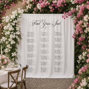 Tapiz Gráfico de Asientos de Boda Alfabetico Negro Marfi