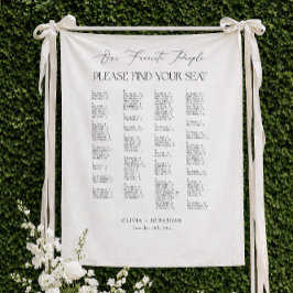 Tapiz Gráfico de Asientos de Boda Elegante Alfabético de