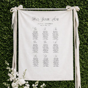 Tapiz Gráfico de Asientos de Boda en Blanco y Negro 9 Me