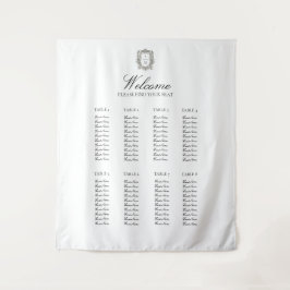 Tapiz Gráfico de Asientos de Boda Minimalista Vintage y 