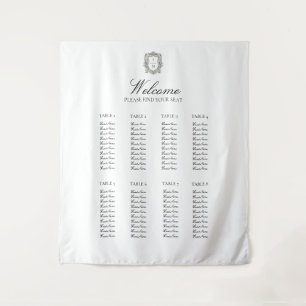 Tapiz Gráfico de Asientos de Boda Minimalista Vintage y