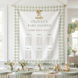 Tapiz Gráfico de asientos de Gingham Sage de Ganso Baby