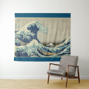 Tapiz Gran ola de Kanagawa por Hokusai GalleryHD