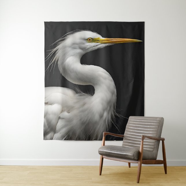 Tapiz Gran Retrato de Egret Blanco II (In situ)
