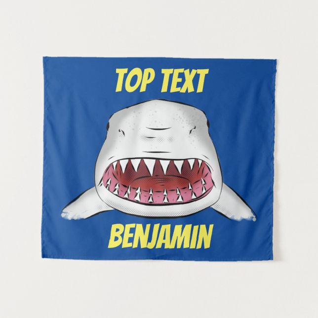 Tapiz Gran tiburón blanco significa ilustracion personal (Anverso (horizontal))