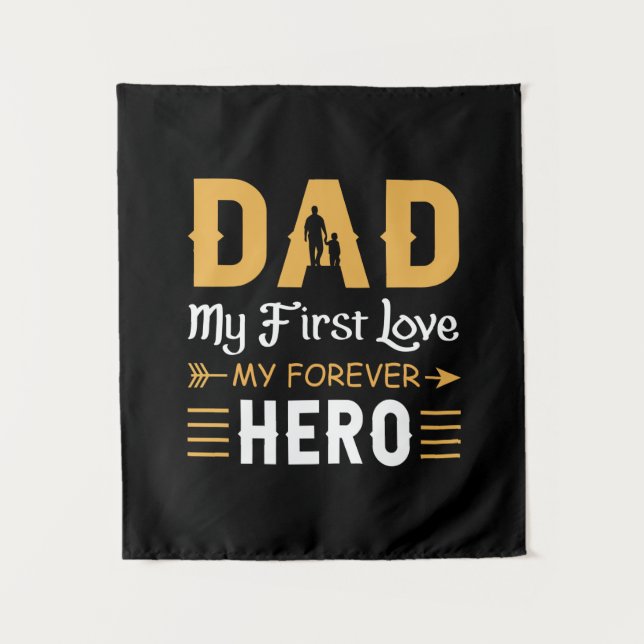 Tapiz Grandpa Gift | Dad My Forever Hero (Anverso)