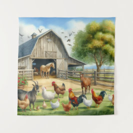 Tapiz Granja con animales