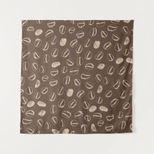 Tapiz Granos de café: Personalizado Doodle Vintage