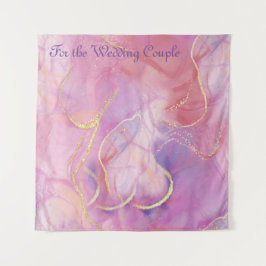 Tapiz Granos de oro y mármol rosado de lujo