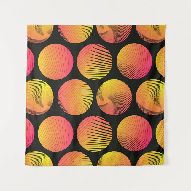 Tapiz graphic circles seamless pattern in orange fire sh (Anverso)