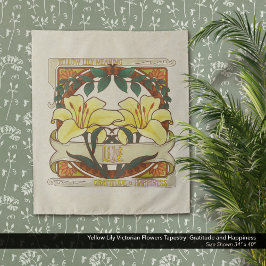 Tapiz Gratitud de la flor de amarillo Lily Victorian Fel