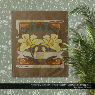 Tapiz Gratitud de la flor de amarillo Lily Victorian Fel