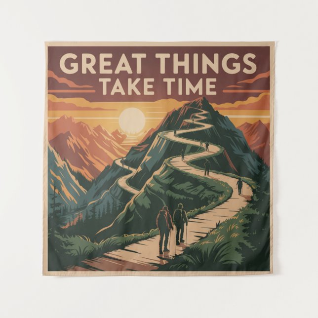 Tapiz Great Things Take Time (Anverso)