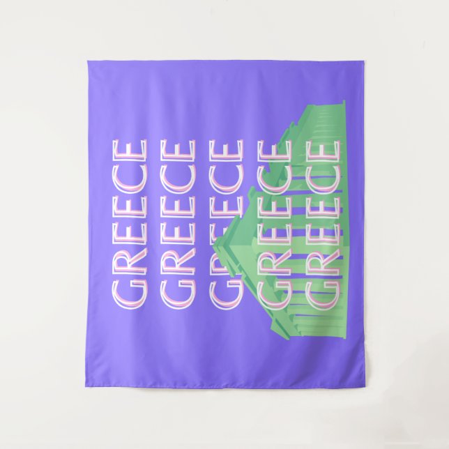 Tapiz Grecia, arte de viajes en Atenas (Anverso)