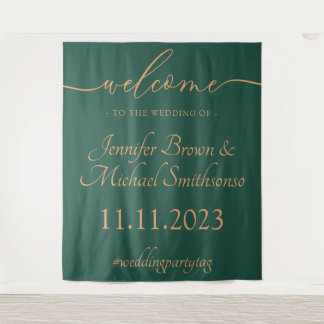 Tapiz Green Apricot Welcome to the wedding