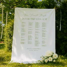 Tapiz Green Find Your Seat Fabric Wedding Seating Chart