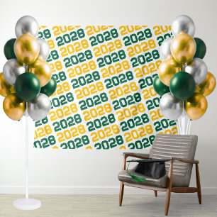 Tapiz Green & Gold ANY Class Year Graduation Backdrop