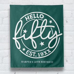 Tapiz Green Hello Fifty 500th Birthday