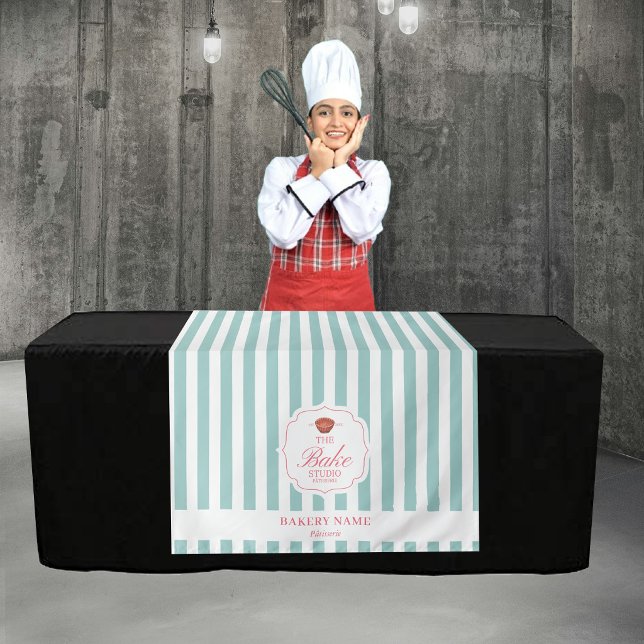 Tapiz Green Stripes Logo Table Pop Up Shop Vendor Runner (Green Stripes Logo Table Pop Up Shop Vendor Runner Tapestry)