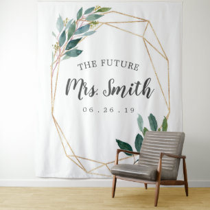 Tapiz Greeneration Gold Bridal Shower Backdrop Photo Boo