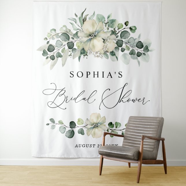 Tapiz Greenery Eucalyptus Bridal Shower (In situ)