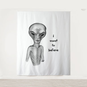 Tapiz Grey Alien , quiero creer