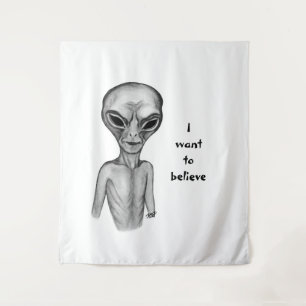 Tapiz Grey Alien , quiero creer