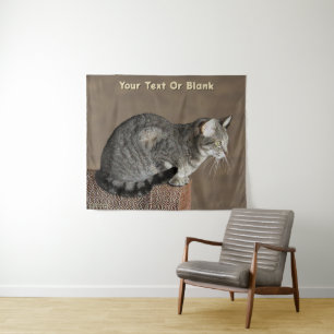 Tapiz Gris ahumado gato de tabulación