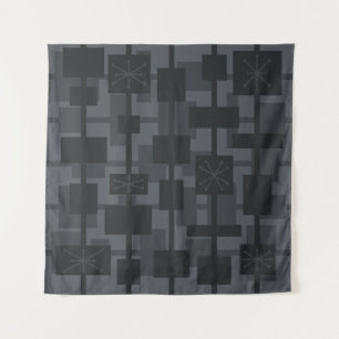 Tapiz Gris oscuro geométrico moderno de mediados de sigl