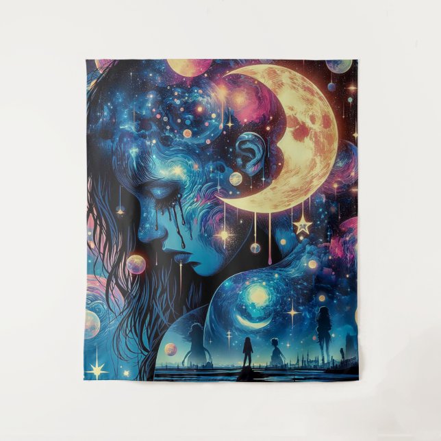 Tapiz Gritos silenciosos bajo la luna (Anverso)