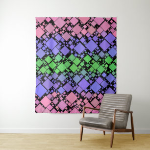 Tapiz Groovy Boho Retro Mod Geométrico Orgullo Trigénero