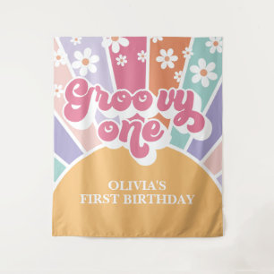 Tapiz Groovy One Rainbow Sunshine daisy