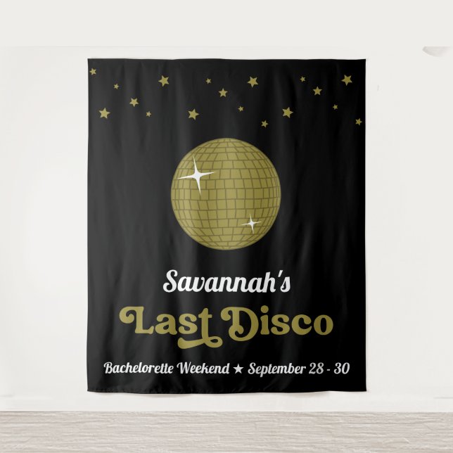 Tapiz Groovy Retro Last Disco Bride Bachelorette (Anverso)