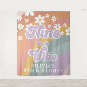 Tapiz Groovy Retro Rainbow Nueve es un Vibe