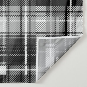 Tapiz Grunde Blanco Negro Flannel Tartán Diseño