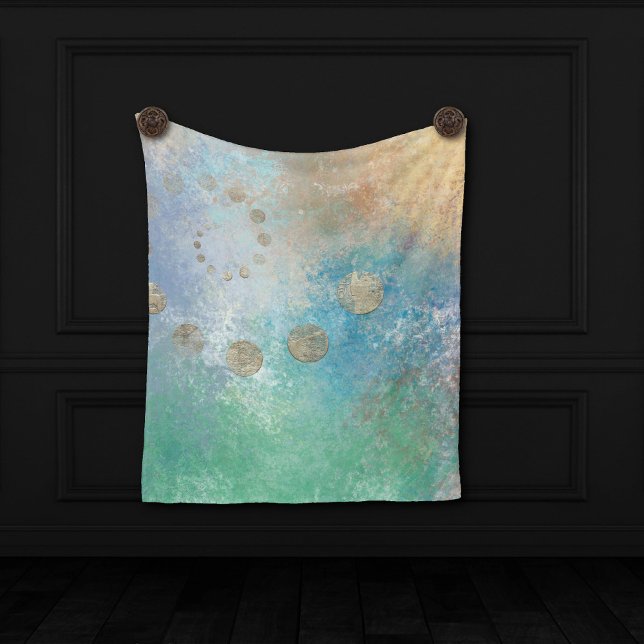 Tapiz Grunge costero | Oro azul y verde acuarela (Subido por el creador)