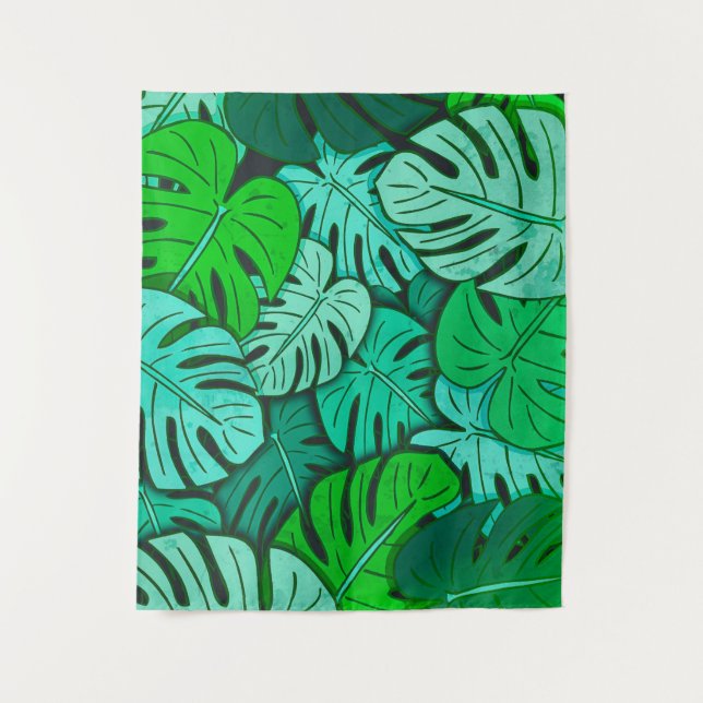 Tapiz Grunge Monstera Hojas Nº 2 Medianas (Anverso)