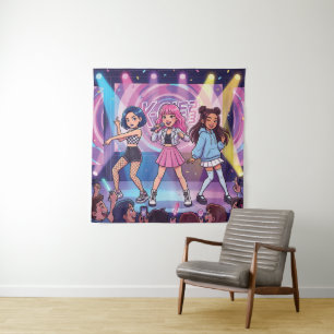 Tapiz Grupo de chicas KPop de dibujos animados