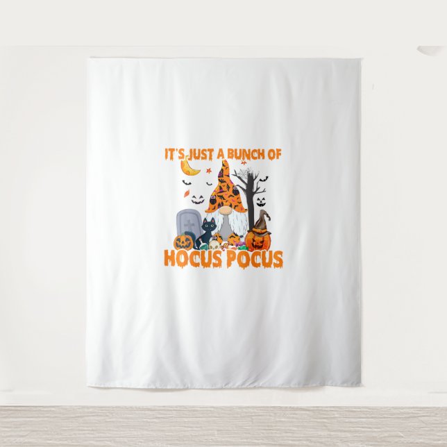 Tapiz Grupo de Hocus Pocus Calabaza Gnome Gato asustado (Anverso)