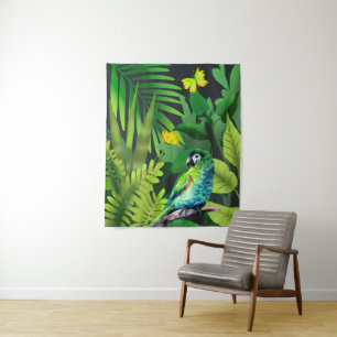 Tapiz Guacamayo de Hahn en una selva 