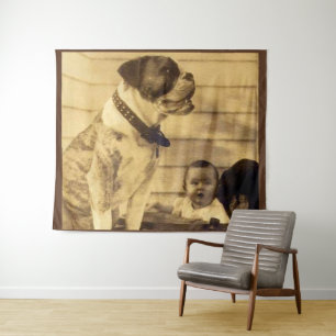 Tapiz Guarda el pitbull en los años 20