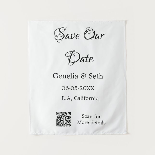 Tapiz Guardar la fecha detalles de código QR de escaneo  (Anverso)